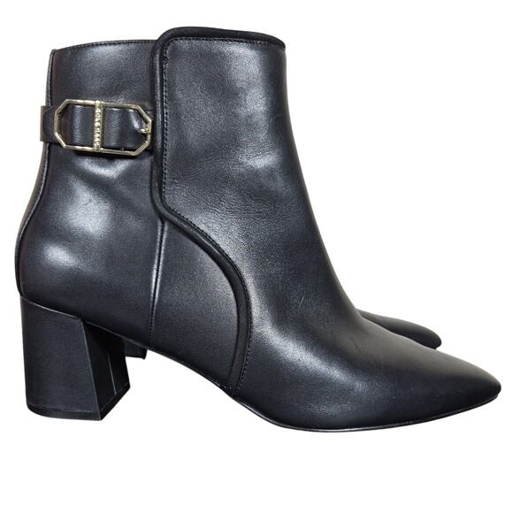 Cole Haan Ankle Boots Womens 10.5 Modern Classics Ettie Black Leather Buckle - Picture 1 of 12